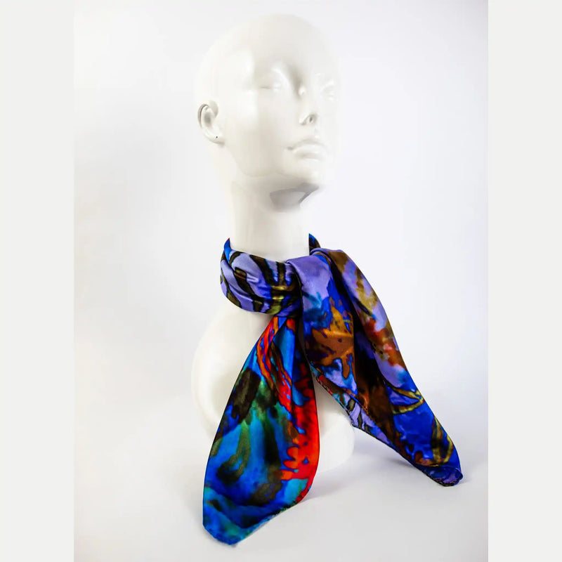 Mila+Mate Flowers in Bloom Satin Silk Luxury Headscarf