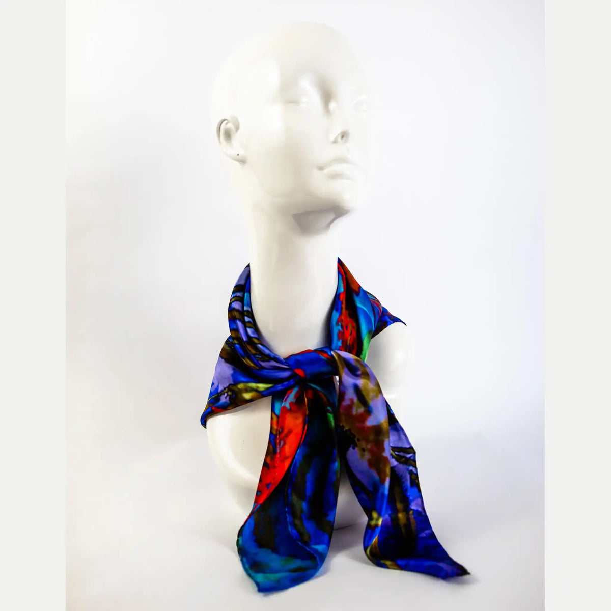 Mila+Mate Flowers in Bloom Satin Silk Luxury Headscarf