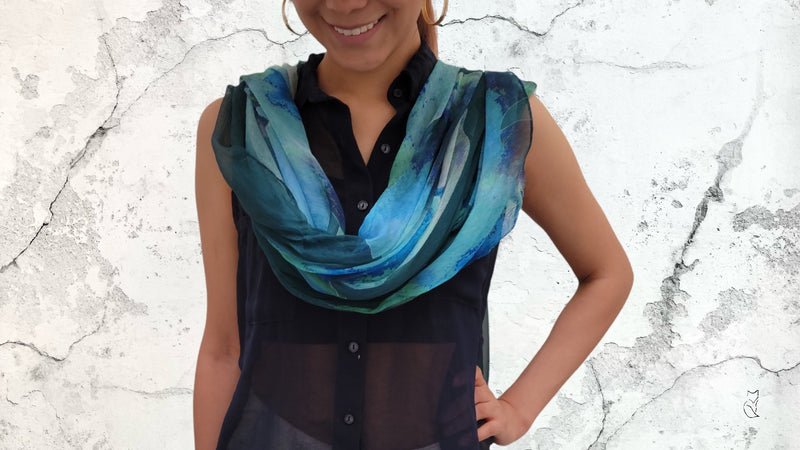 Mariposa Teal | Crinkle Silk