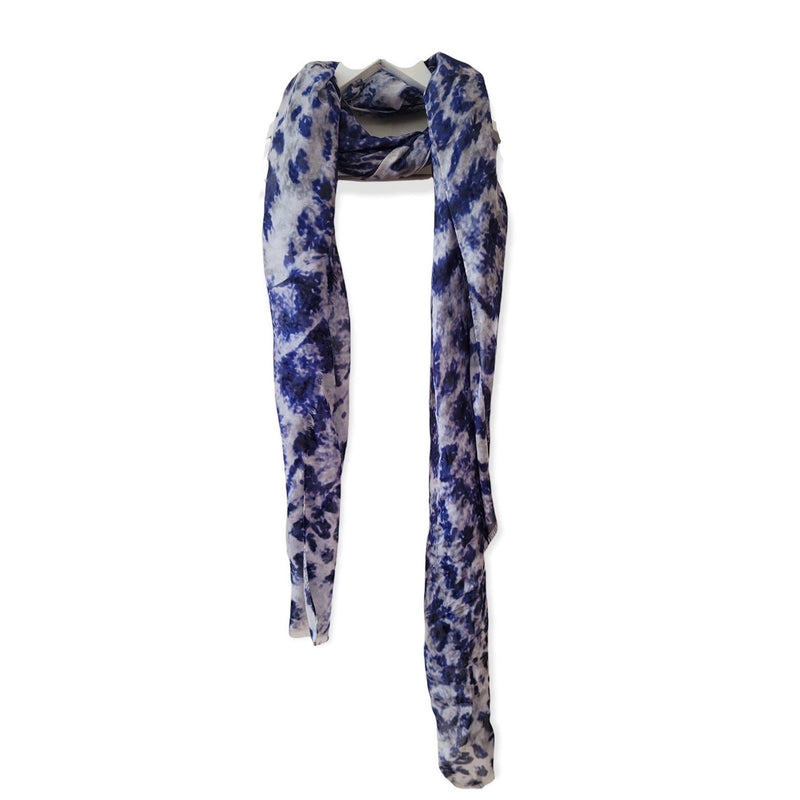 Blue Leopards | Crinkle Silk