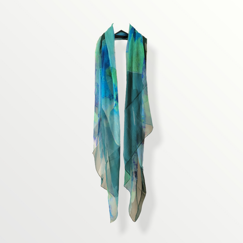 Mariposa Teal | Crinkle Silk